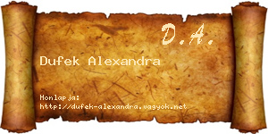 Dufek Alexandra névjegykártya