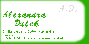 alexandra dufek business card